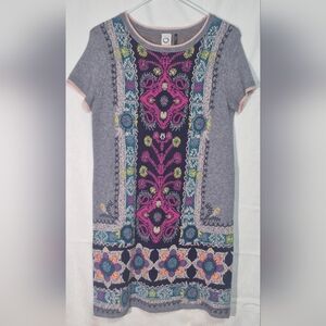 Anthropologie Akemi & Kin Gray Dress with Multicolor Accents Size XS